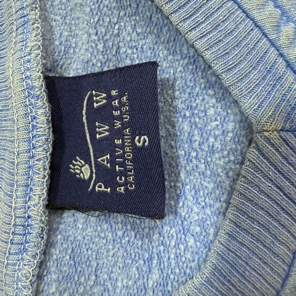 Vintage Paws Cropped 90s California Blue Pastel Sweatshirt Pullover S - Picture 5 of 7
